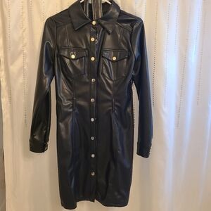 Black leather dress